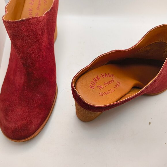 Wine Suede (dark red) Kork-Ease Mule Heels, size 8.5 - Picture 3 of 5